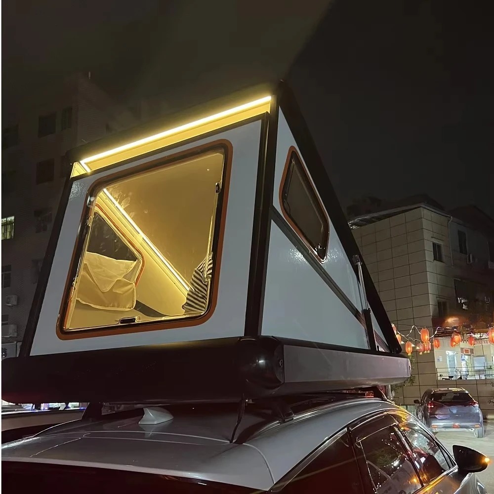 Waterproof Hard Shell Folding Roof Beds Rooftop Car Top Cabin Off Road Auto Camping 2 People Hiking Travel Trailer Shower Tents